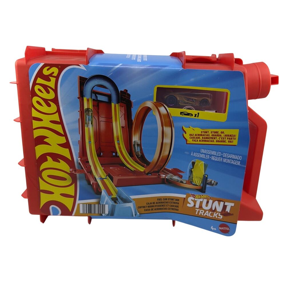 Hot Wheels Track Builder Stunt Box Playset 14 Parts Mattel Racing Track Set NIB